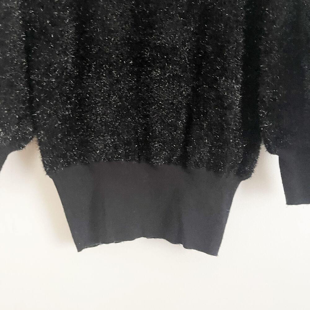 ANTHROPOLOGIE Maeve Pamela Tinsel Shimmer Sweater Black Small S - Picture 5 of 9